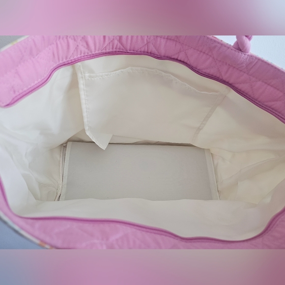 NaRaYa quilted bow elephant print pink rope handle baby bag tote, mother diaper - Picture 6 of 6